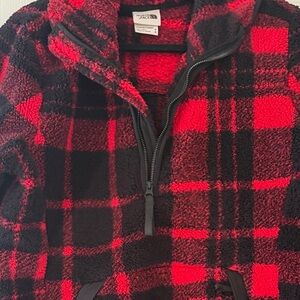 The North Face Red and Black Plaid Jacket